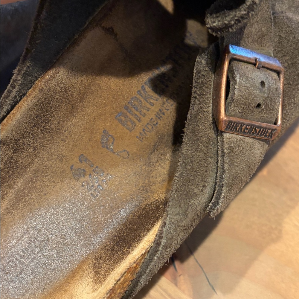Birkenstock Boston Suede Soft Leather Footbed Shoes Mocha Euro Size 41 - Picture 5 of 9
